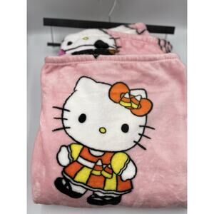 Hello Kitty VIRAL Halloween Throw Blanket Spider Web Pirate Candy Corn 50”x70”